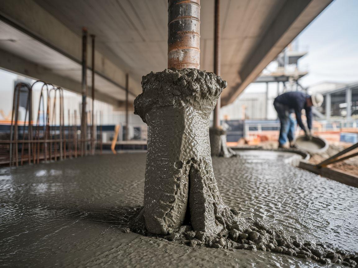 Beton schnie na słońcu