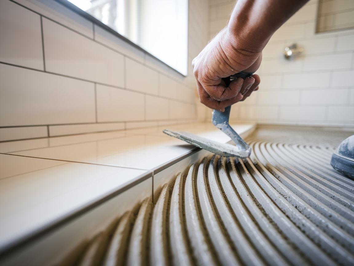 Fuga do łazienki aplikowana na płytkach