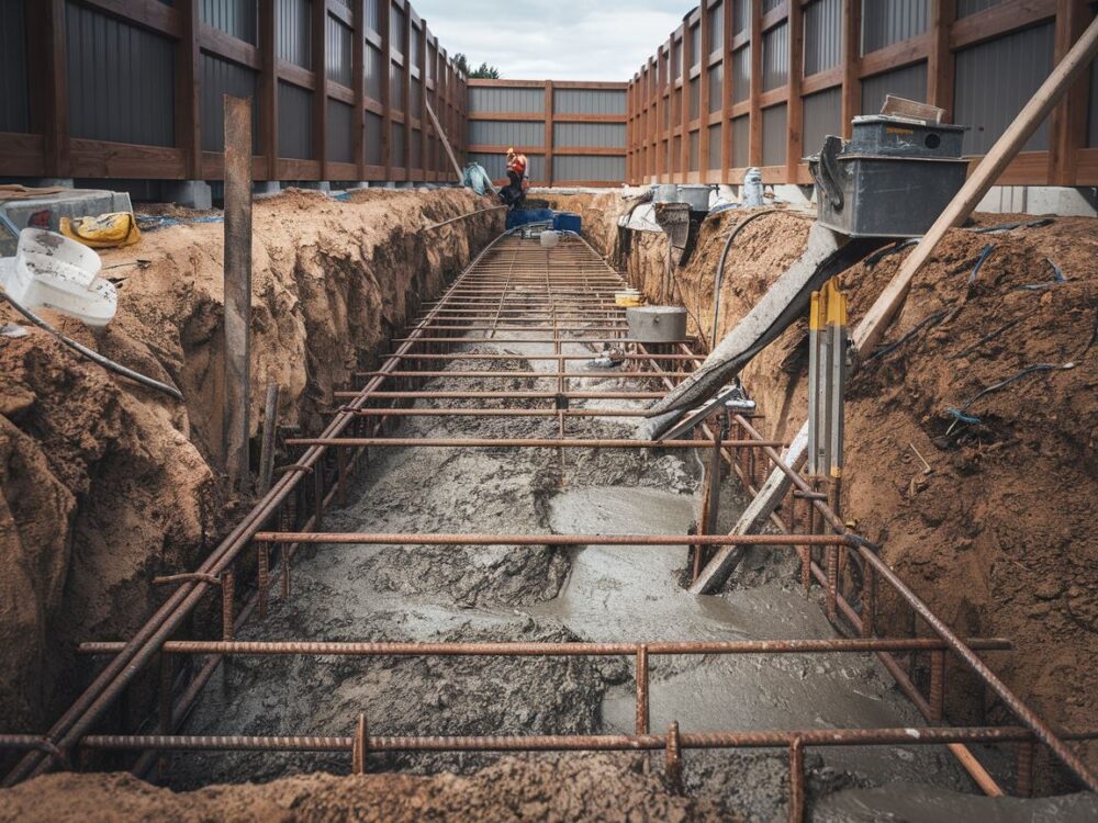 Instalacja fundamentu pod ogrodzenie