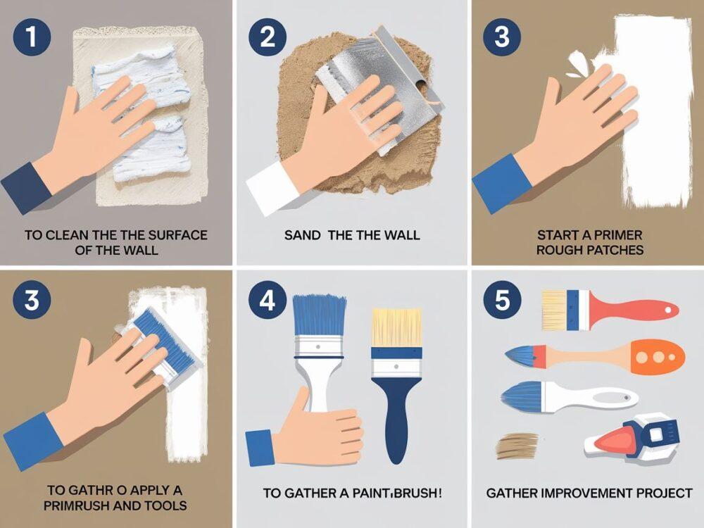 Malowanie ściany w trakcie remontu