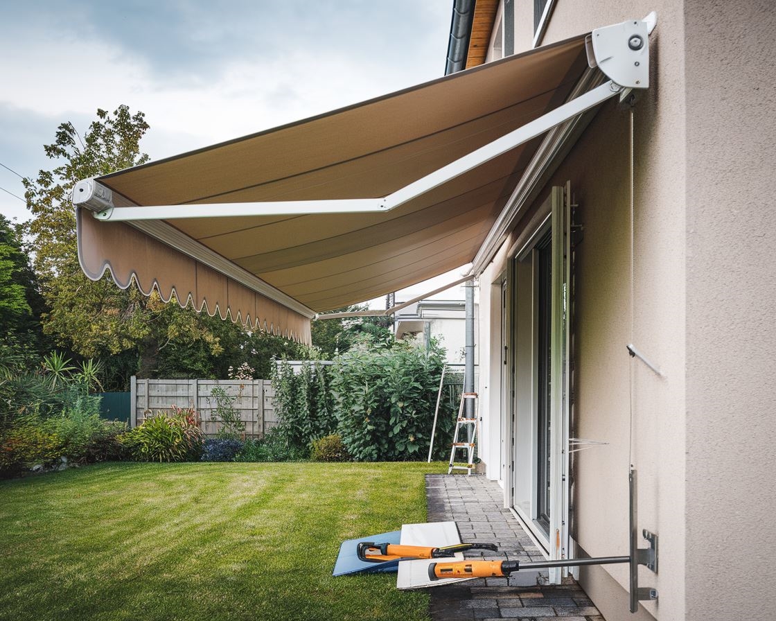 Markiza przytwierdzona do ściany