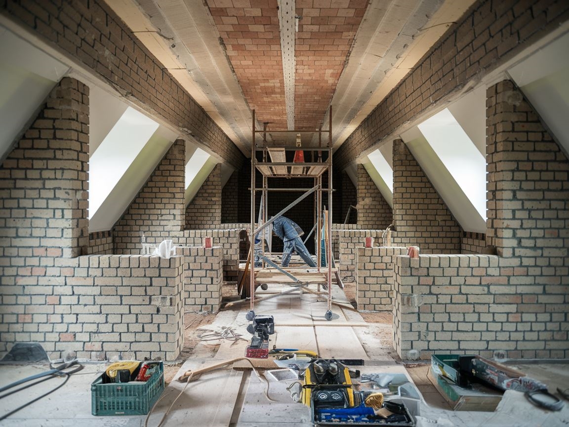 Murowanie ścian działowych na poddaszu