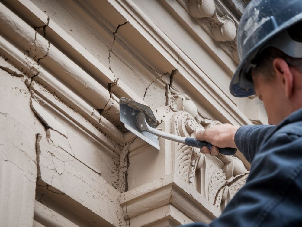 Naprawa uszkodzonego tynku