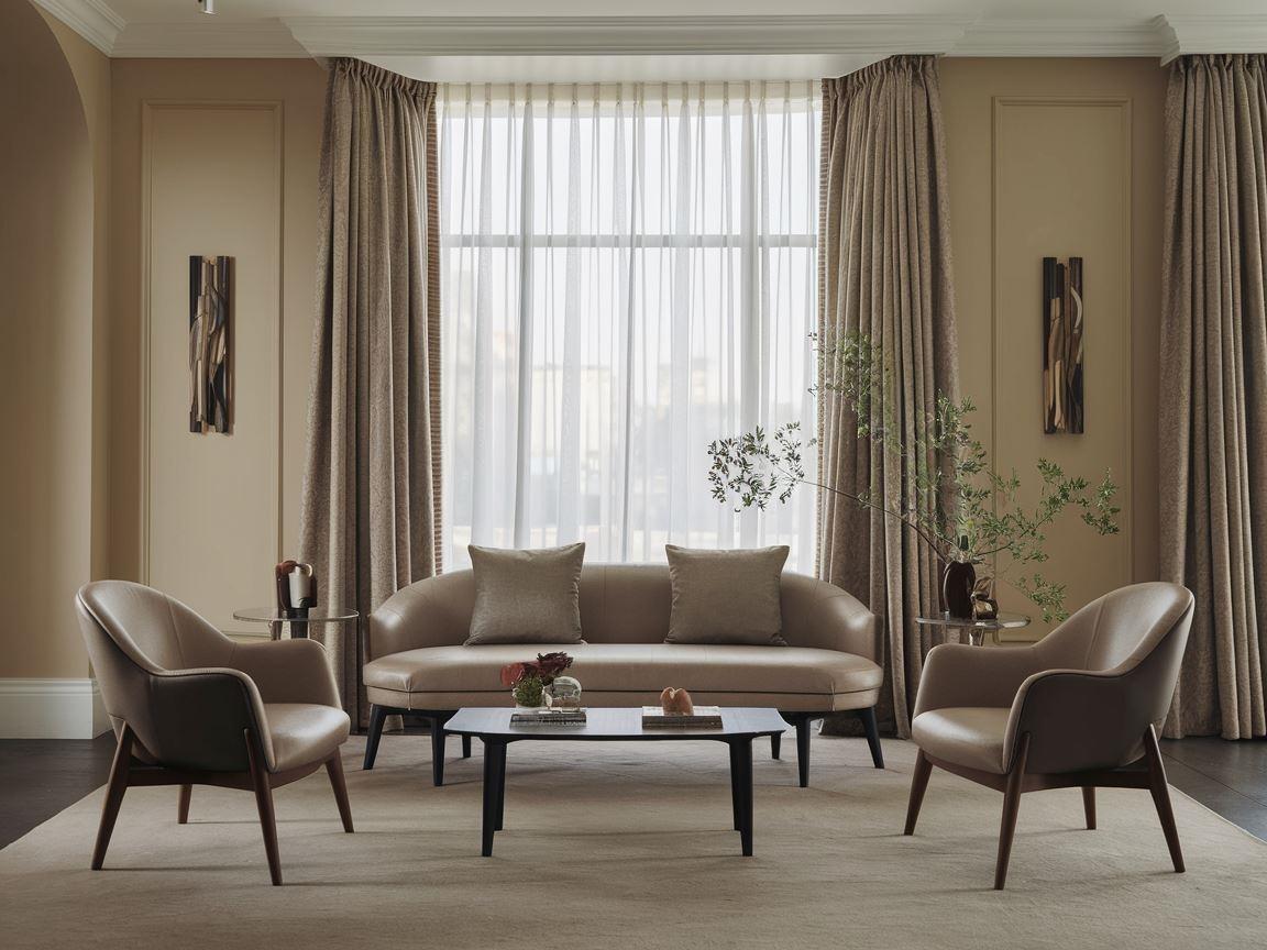 Nowoczesny karnisz w przestronnym salonie