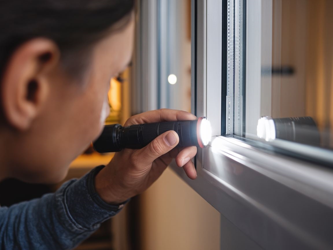 Okno energooszczędne w trakcie kontroli