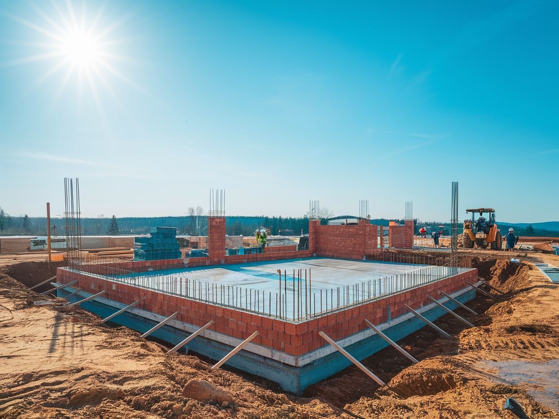 Prace budowlane na placu pod garaż