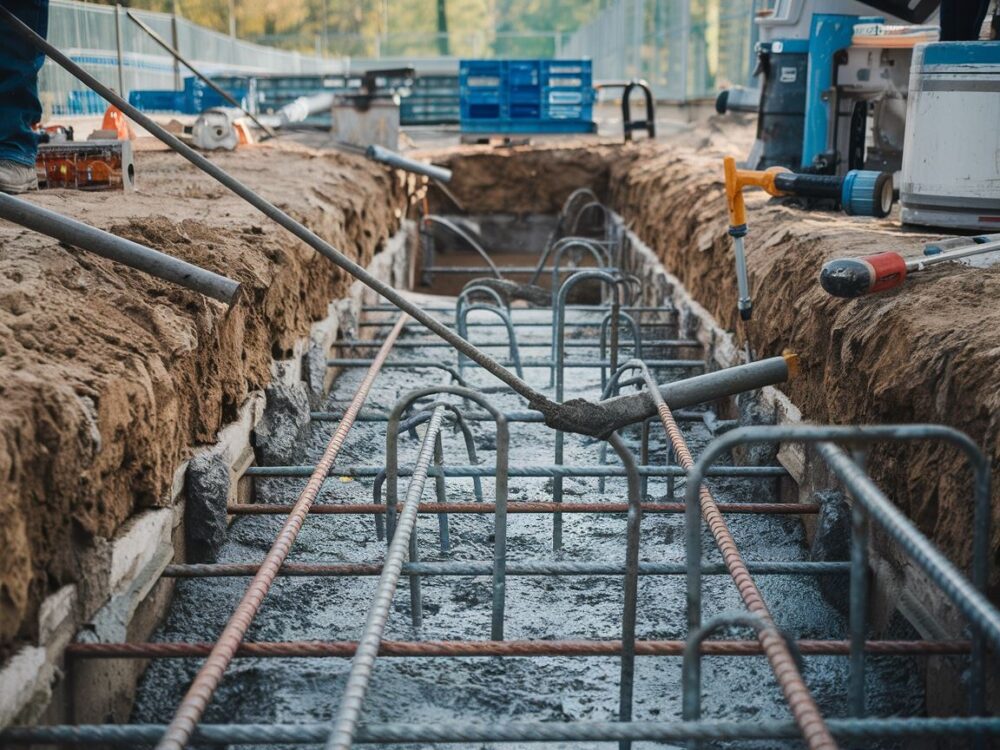 Prace budowlane przy ogrodzeniu