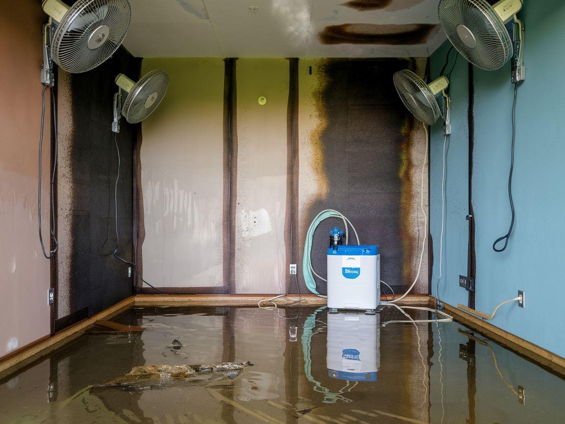 Prace remontowe w pomieszczeniu z wilgocią