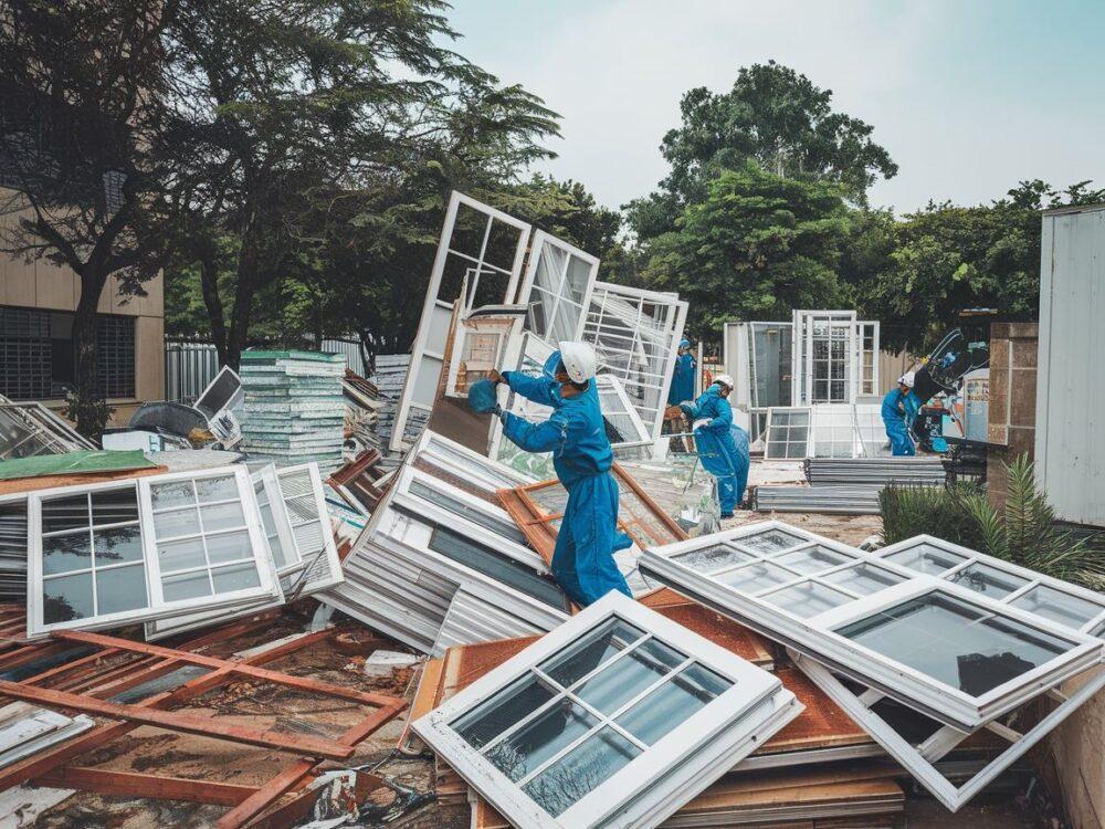 Segregowanie odpadów budowlanych okna plastikowe