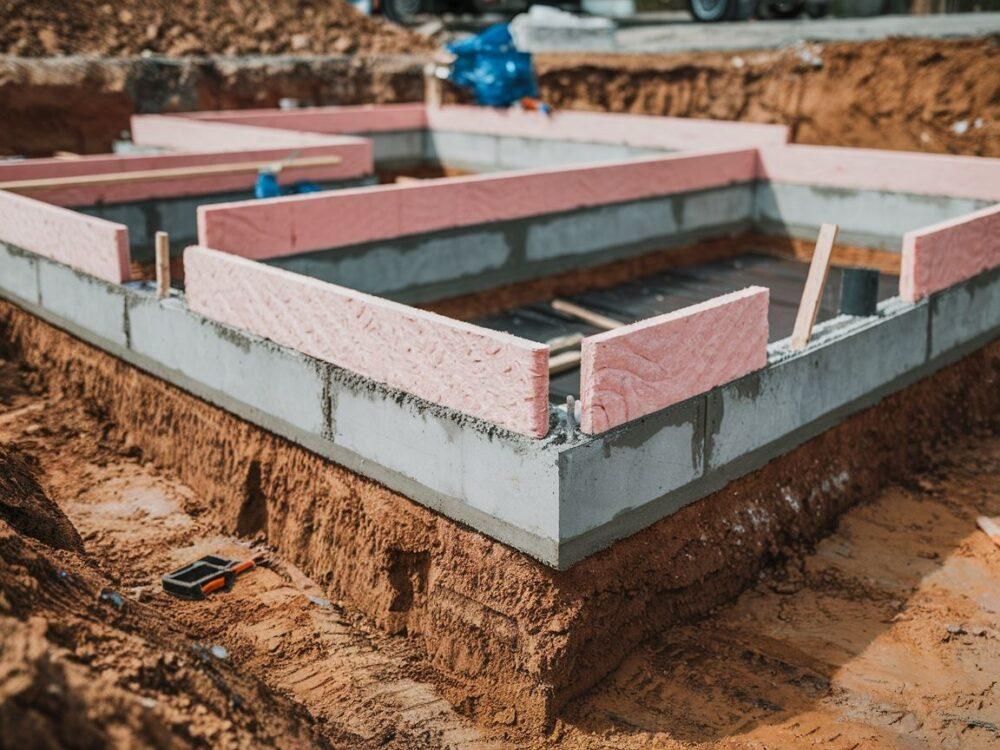 Układanie izolacji na fundamentach