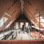 Widok na poddasze z nową ścianką działową