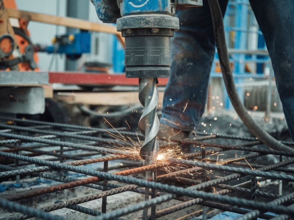 Wiertło tnące w zbrojonym betonie