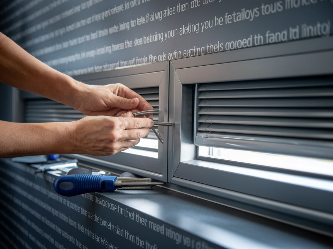 Zbliżenie na okno podczas montażu rolet