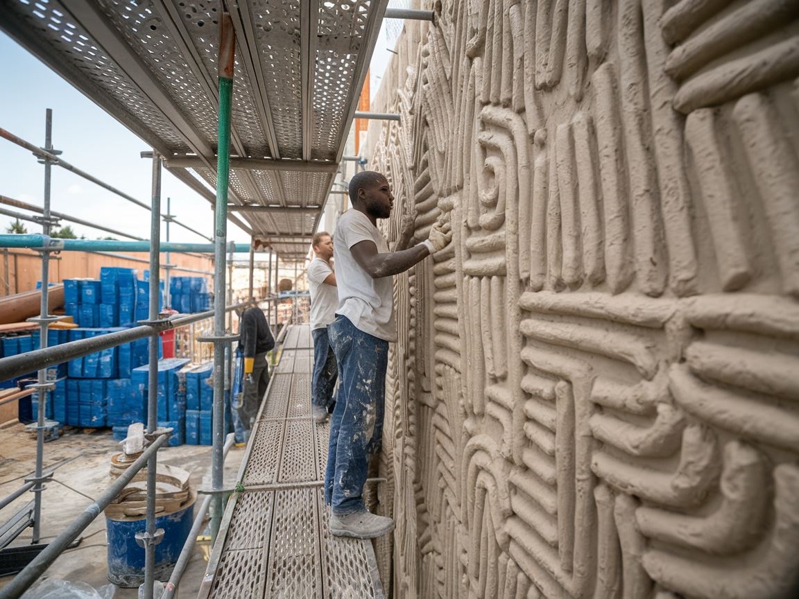 Zbliżenie na teksturę baranka na ścianie